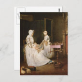 ジャン=シメオン・シャルダン – 懸命の母親 ポストカード (正面/裏面)