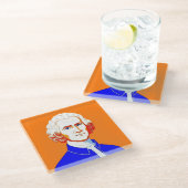 ジャン – ジャックルソーポートレート-イラストレーション ガラスコースター (アングル)