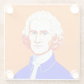 ジャン – ジャックルソーポートレート-イラストレーション ガラスコースター (裏面)