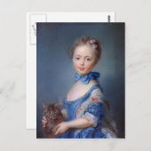 ジャン＝バティスト・ペロノー: 子猫を持つ少女 ポストカード (正面/裏面)