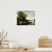 ジャン=バプティスト・カミーユ・コロー – 遠くの川 ポスター (キッチン)