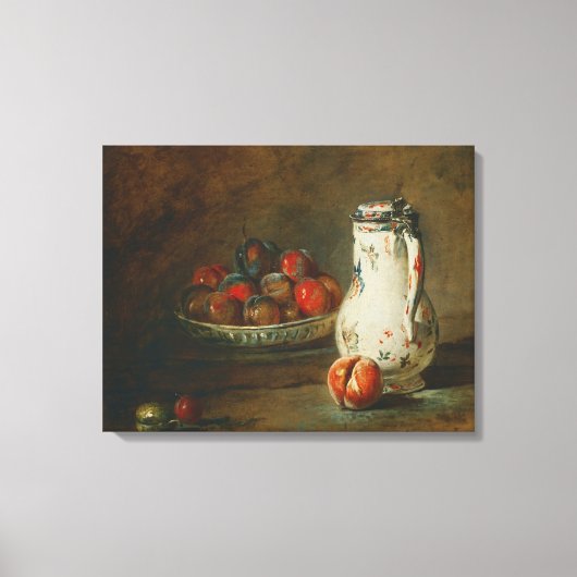 ジャン=バプティスト・シメオン・シャルダン – プラムのボウル キャンバスプリント (正面)