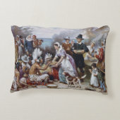 ジャン・フェリスによる最初の感謝祭c.1912 アクセントクッション (裏面)