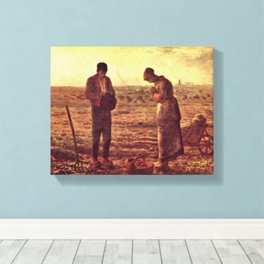 ジャン – フランソワミレー – 夕べ祈りの言葉 キャンバスプリント (インサイチュ (ウッドフロア))