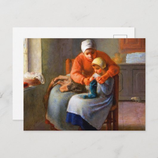 ジャン=フランソワ・ミレットによるアート編み物のレッスン ポストカード (正面/裏面)