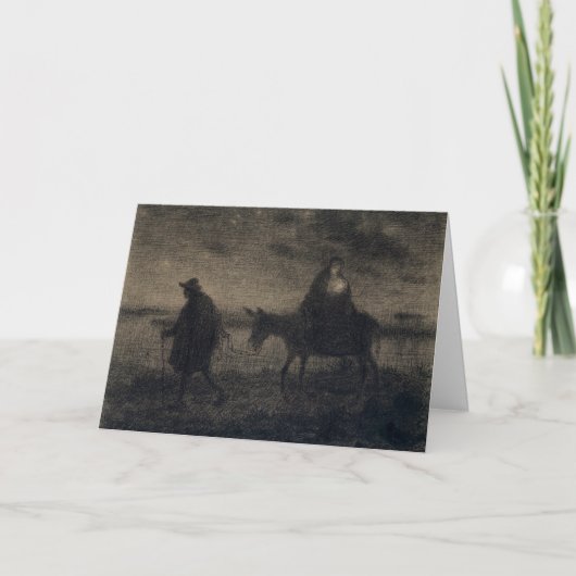 ジャン=フランソワ・ミレー - エジプトへの逃避 カード (正面)