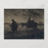 ジャン=フランソワ・ミレー – エジプトへの飛行 ポストカード (正面)