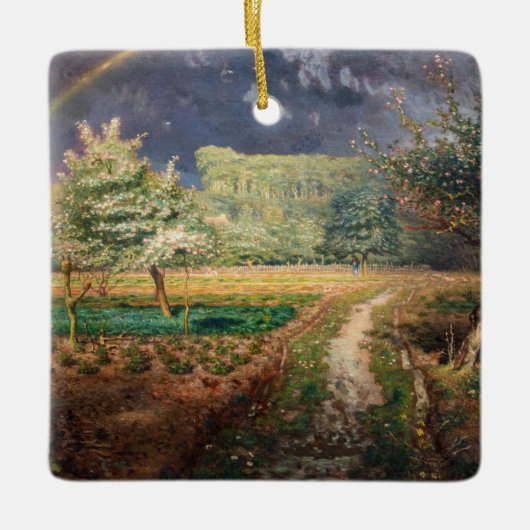 ジャン=フランソワ・ミレー - バルビゾンの春 セラミックオーナメント (正面)