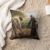 ジャン=フランソワ・ミレー – ポテトプランター クッション (ブランケット)