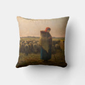 ジャン=フランソワ・ミレー – 羊飼いの娘と群れ1863 クッション (裏面)