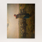 ジャン=フランソワ・ミレー – 羊飼いの娘と群れ1863 ジグソーパズル (縦)