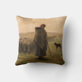 ジャン=フランソワ・ミレー – 羊飼いの娘と群れ1865 クッション (裏面)