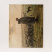 ジャン=フランソワ・ミレー – 羊飼いの娘と群れ1865 ジグソーパズル (縦)