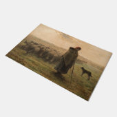 ジャン=フランソワ・ミレー – 羊飼いの娘と群れ1865 ドアマット (アングル)