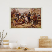 ジャン・レオン・ジェローム・フェリスによる最初の感謝祭 ポスター (キッチン)