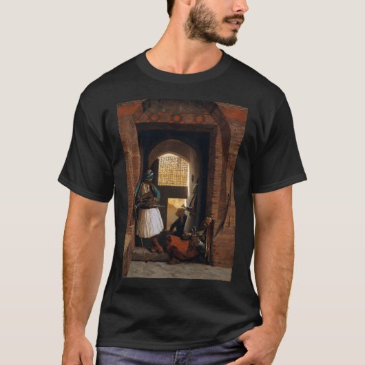 ジャン・レオン・ジェローム -観客の前で と猫 Tシャツ (正面)
