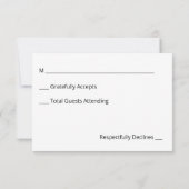 ジャン、レース&ストリングライト結婚ズno Meal 2 出欠カード (裏面)