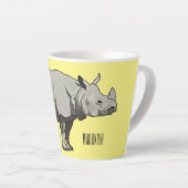 ジャヴァンライノセロス漫画イラストレーション カフェラテマグ (右アングル)