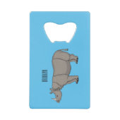 ジャヴァンライノセロス漫画イラストレーション クレジットカード栓抜き (正面)