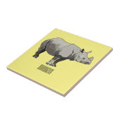 ジャヴァンライノセロス漫画イラストレーション タイル (側面)