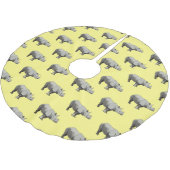 ジャヴァンライノセロス漫画イラストレーション ブラッシュドポリエステルツリースカート (アングル)