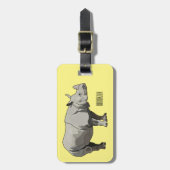 ジャヴァンライノセロス漫画イラストレーション ラゲッジタグ (正面縦)