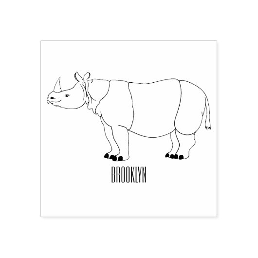 ジャヴァンライノセロス漫画イラストレーション ラバースタンプ (インプリント)