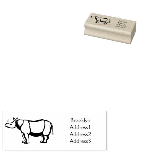 ジャヴァンライノセロス漫画イラストレーション ラバースタンプ (押印)