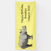 ジャヴァンライノセロス漫画イラストレーション 横断幕 (縦)