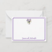 ジャーの中のプリティーなパープルの花束 フラット ノートカード (正面)