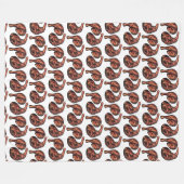 ジャークチキンカリブのウェストインディアンジャマイカフード フリースブランケット (正面(横))