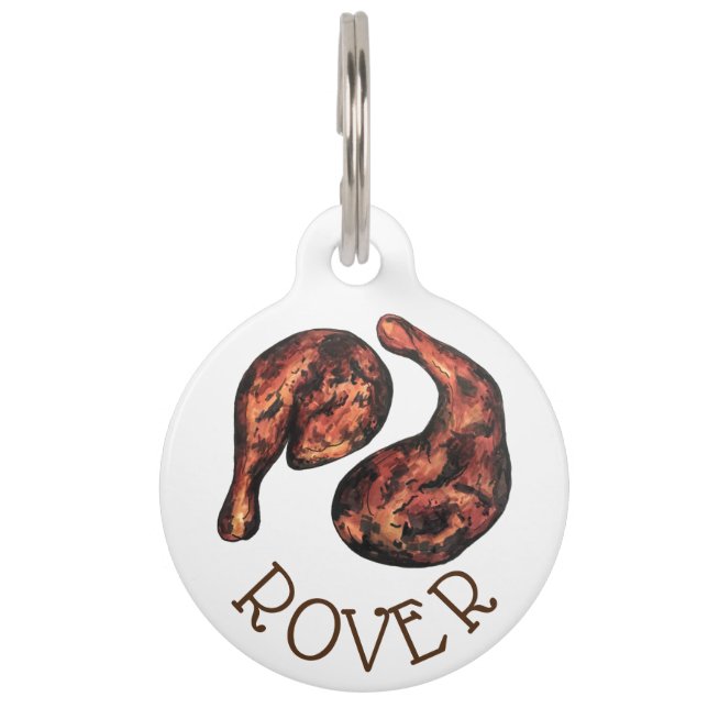 ジャークチキンカリブのウェストインディアンジャマイカフード ペット　ネームタグ (正面)