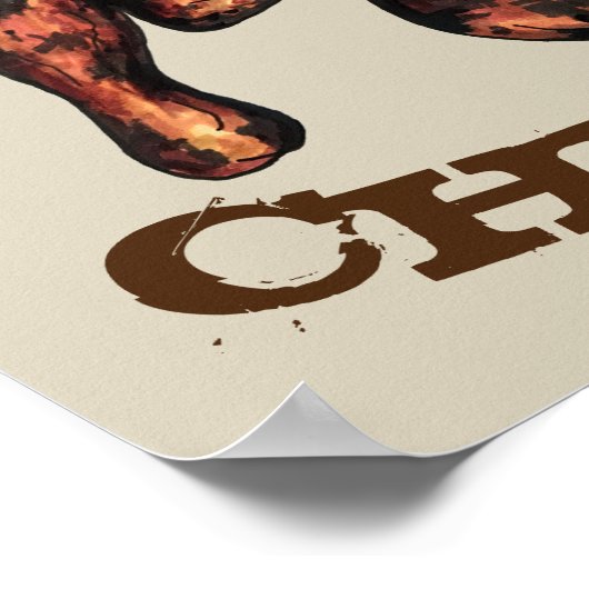 ジャークチキンカリブのウェストインディアンジャマイカフード ポスター (角)