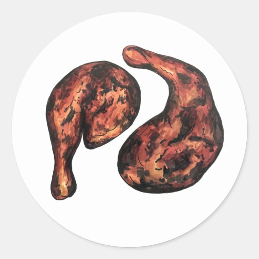 ジャークチキンカリブのウェストインディアンジャマイカフード ラウンドシール (正面)