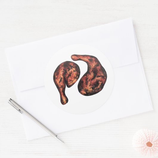 ジャークチキンカリブのウェストインディアンジャマイカフード ラウンドシール (封筒)