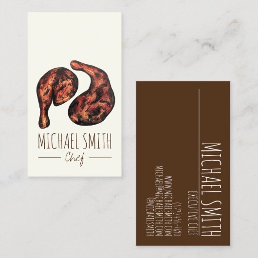 ジャークチキンカリブのウェストインディアンジャマイカフード 名刺 (正面/裏面)