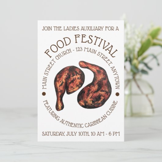 ジャークチキンレッグジャマイカカリブのフードフェスティバル 招待状 (スタンド正面)