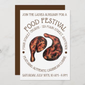 ジャークチキンレッグジャマイカカリブのフードフェスティバル 招待状 (正面/裏面)