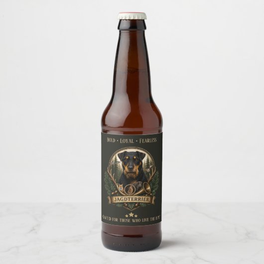 ジャークテリア狩猟ロゴ ビールラベル (正面)