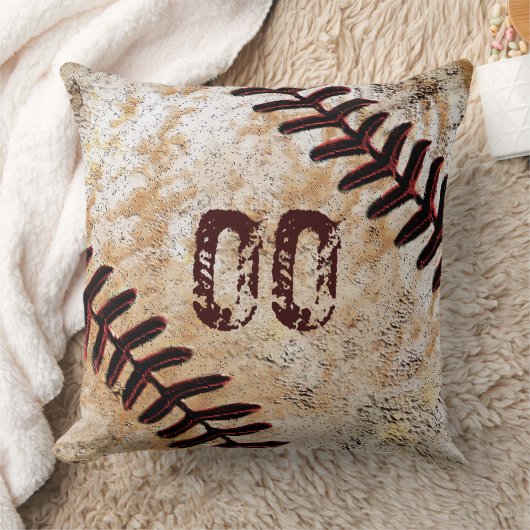 ジャークールジー·ナンバーまたはモノグラム野球枕 クッション (ブランケット)