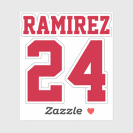 ジャージカスタムー番号とプレイヤー名のステッカー シール