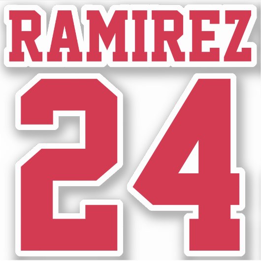 ジャージカスタムー番号とプレイヤー名のステッカー シール (正面)