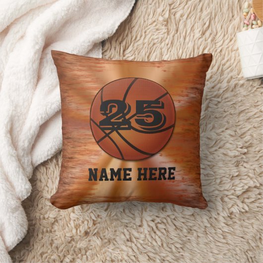 ジャージーあなたの名前及び数を用いるバスケットボールの枕 クッション (ブランケット)