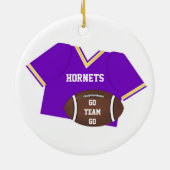 ジャージーおよびフットボールの紫色のオーナメント セラミックオーナメント (裏面)