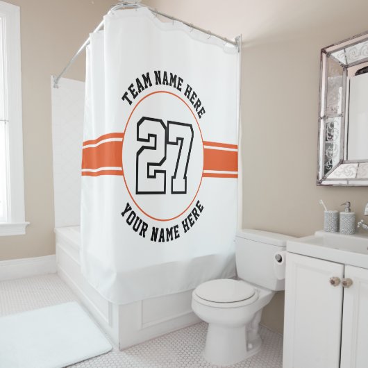 ジャージーのナンバーチームと選手の名前とスポーツ シャワーカーテン (インサイチュ)