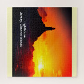 ジャージーの日没の灯台 ジグソーパズル (横)