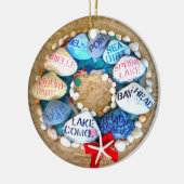 ジャージーの海岸のオーナメントからの季節の挨拶 セラミックオーナメント (左)