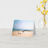 ジャージーの海岸の景色のメッセージカード カード (黄色い花)