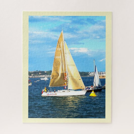 ジャージーの黄金の帆を持つ帆船 ジグソーパズル (縦)