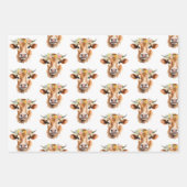 ジャージーカウウェア花フローラガールズ誕生日 ラッピングペーパーシート (正面)